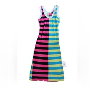 Wenrine Colorblock Striped Ribbed Tank Dress Size Medium